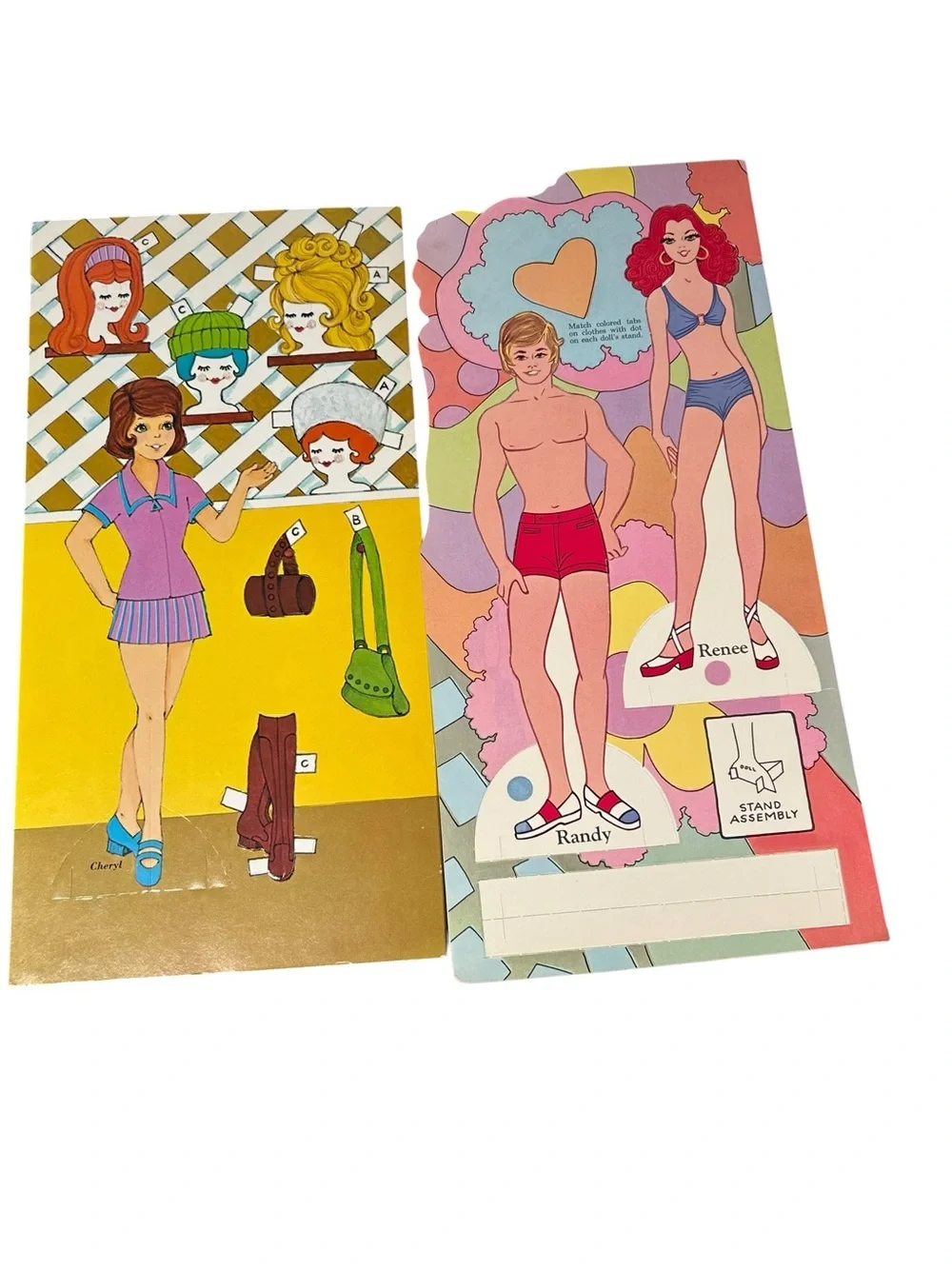 Whitman Matchin' Mods & Teen Boutique 1968 Cut Out Paper Dolls Lot Uncut